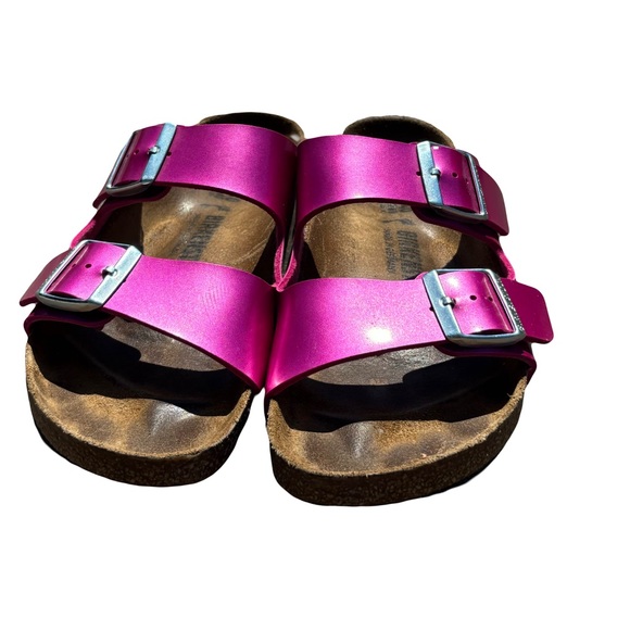 Birkenstock Shoes - Birkenstock Arizona Pink Metallic Two Strap Sandal Size 9 (40)